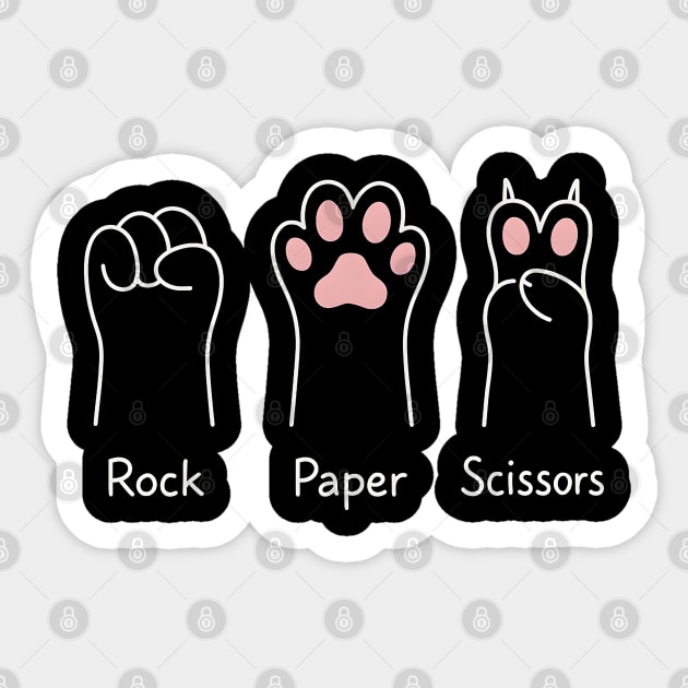 Rock Paper Scissors Cat Paws – Funny Animal Paw Game Graphic Sticker by MakerMind8.2
